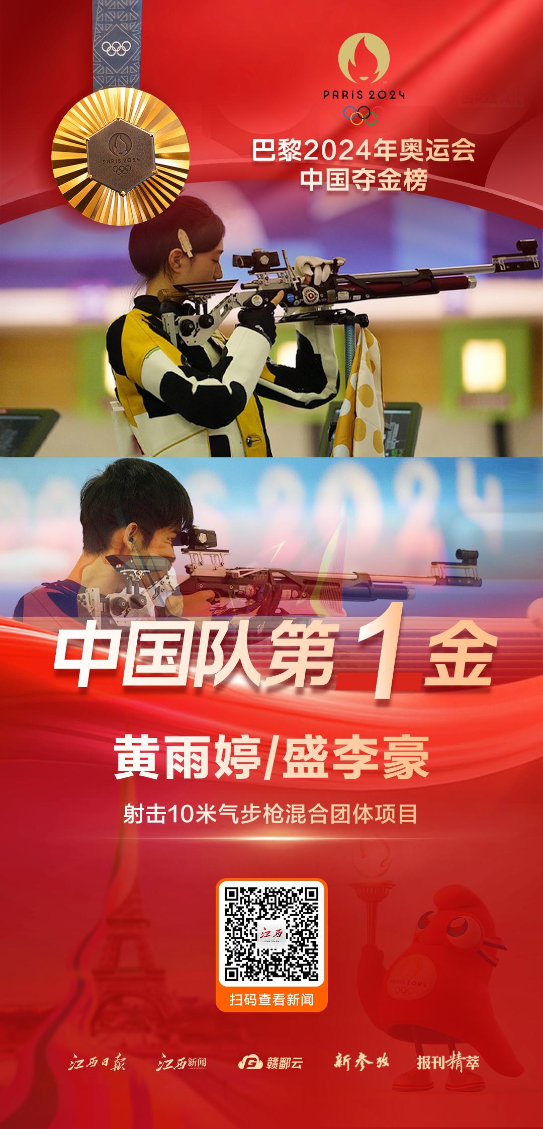 射击男子团体赛，中国队勇夺金牌